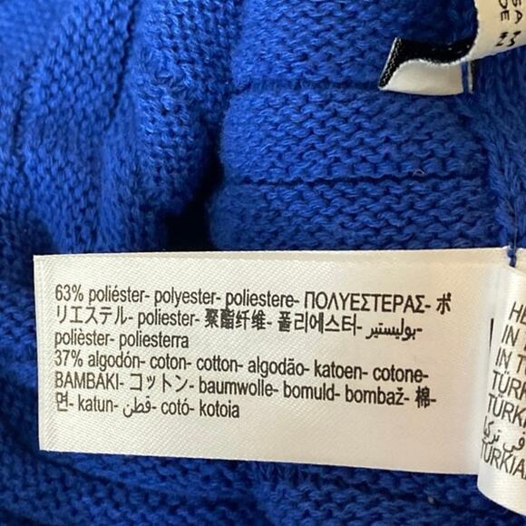 Zara Women's Blue Pleated Rib Knit High Waist Mini A-Line Flared Skirt Size M - Picture 5 of 5